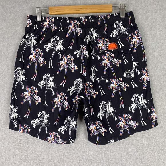 Sundek Shorts Mens M Funky Palm Print Elastic Waist Swim Shorts All Over Print - Picture 4 of 9